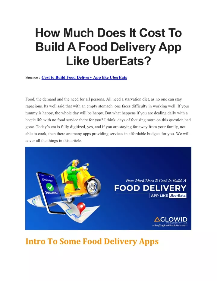 how much does it cost to build a food delivery