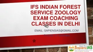 IFS Indian Forest Service Zoology Exam Coaching Classes in Delhi