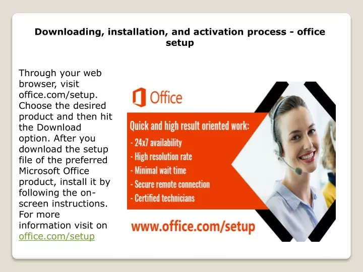 PPT - Downloading, installation, and activation process - office setup PowerPoint Presentation 