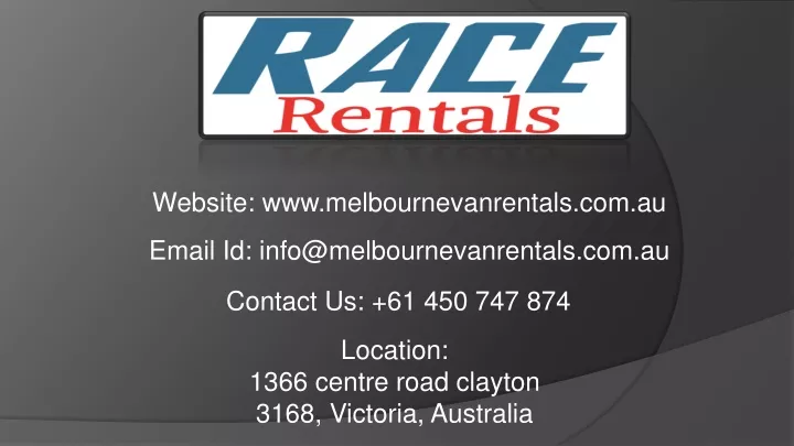 website www melbournevanrentals com au