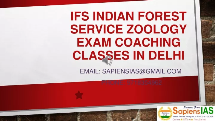 ifs indian forest service zoology exam coaching classes in delhi