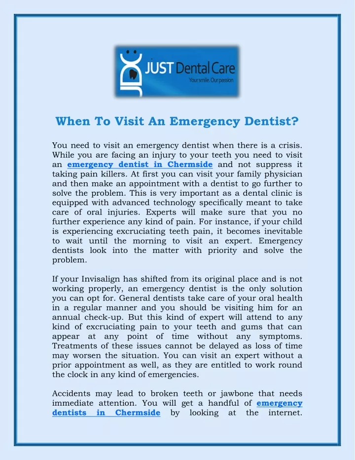 when to visit an emergency dentist you need