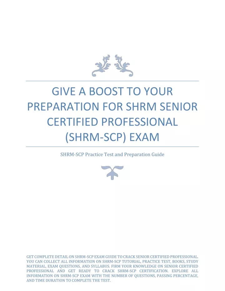 give a boost to your preparation for shrm senior