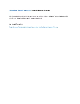 top retained executive search firm retained