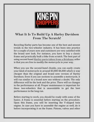 what it is to build up a harley davidson from