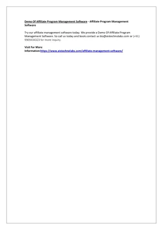 demo of affiliate program management software