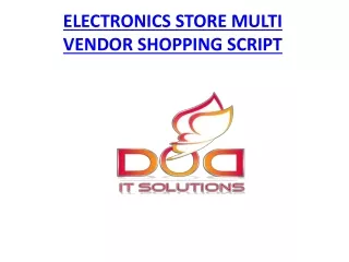 Electronics Store Multi Vendor Shopping Script | DOD IT SOLUTIONS