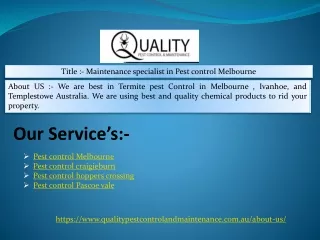 title maintenance specialist in pest control