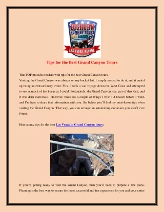 tips for the best grand canyon tours