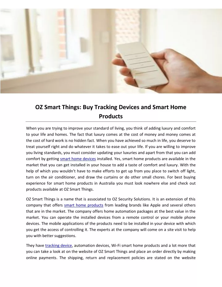 oz smart things buy tracking devices and smart