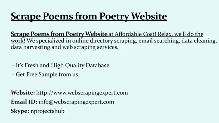 scrape poems from poetry website