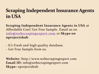 scraping independent insurance agents in usa