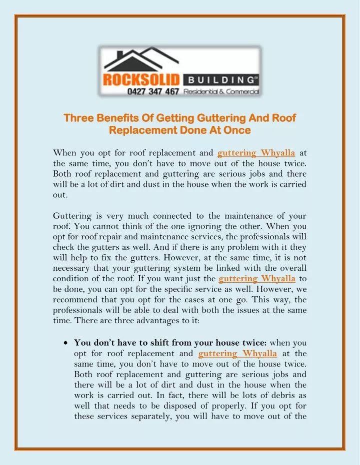 three bene three benefits of getting guttering