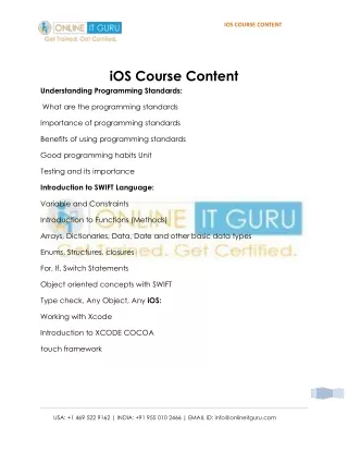 ios course content