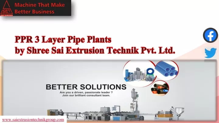 ppr 3 layer pipe plants by shree sai extrusion