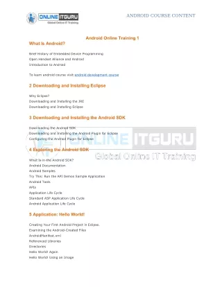 android course content