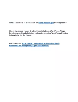 what is the role of blockchain on wordpress