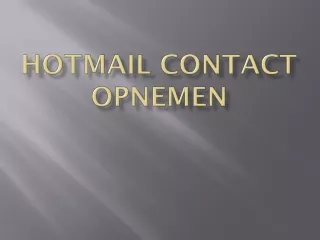 Hotmail contact opnemen