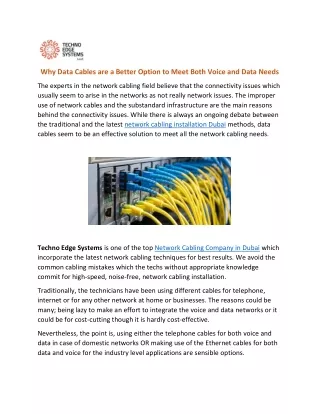 why data cables are a better option to meet both
