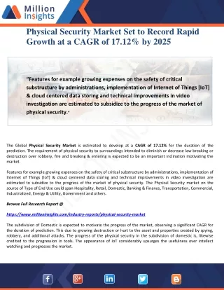 physical security market set to record rapid