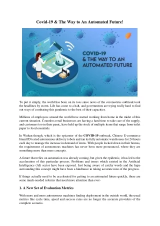 covid 19 the way to an automated future