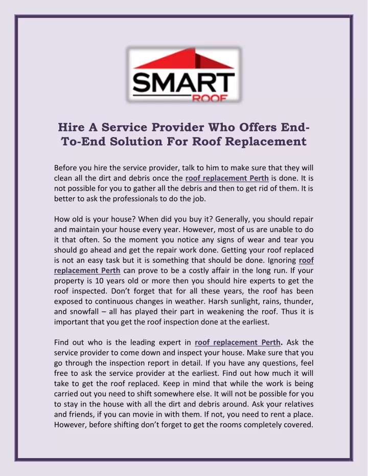 hire a service provider who offers