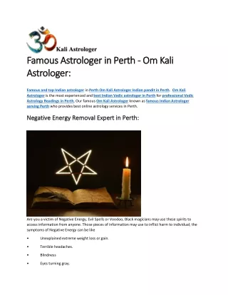 Famous Astrologer in Perth - Om Kali Astrologer: