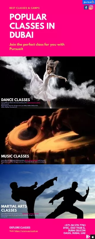 best classes camps popular classes in dubai