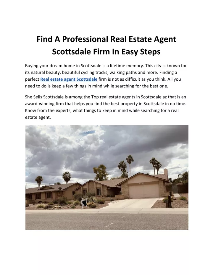 find a professional real estate agent scottsdale
