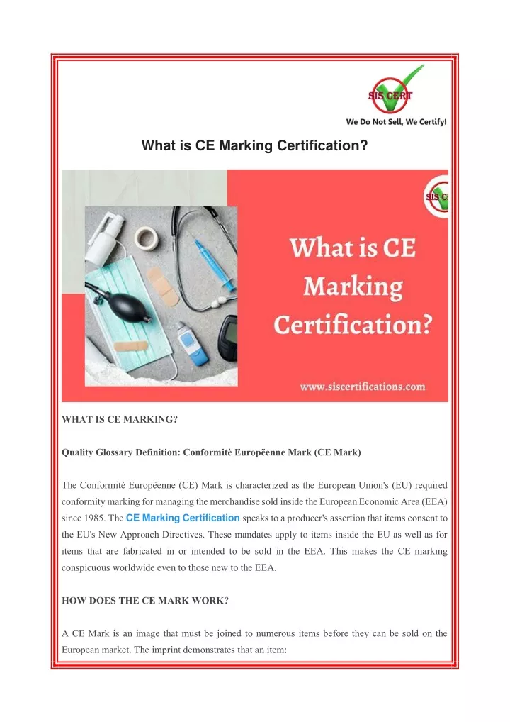 what is ce marking certification