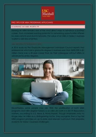 pro tips for mba programs applicants