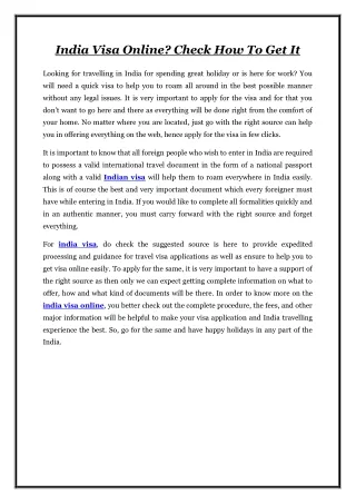 india visa online check how to get it