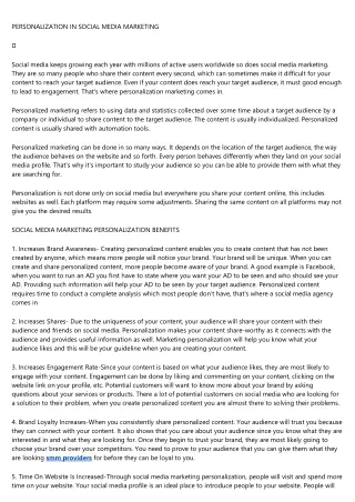 personalization in social media marketing