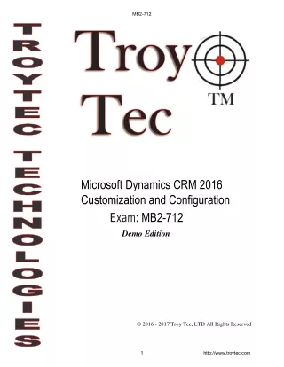 Microsoft Dynamics CRM 2016 Customization and Configuration MB2-712 Practice Questions (solved)