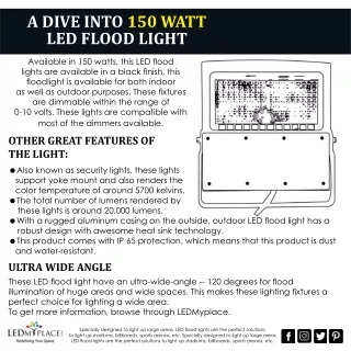 A Dive Into 150 Watt LED Flood Lights