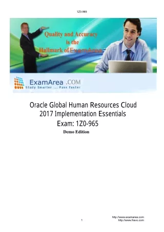 1Z0-965 - Oracle Global Human Resources Cloud 2017 Implementation Essentials Exam preparation