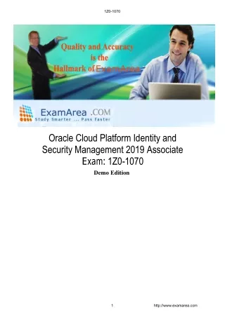 1Z0-1070 - Oracle Cloud Platform Identity and Security Management 2019 Associate Exam Preparation