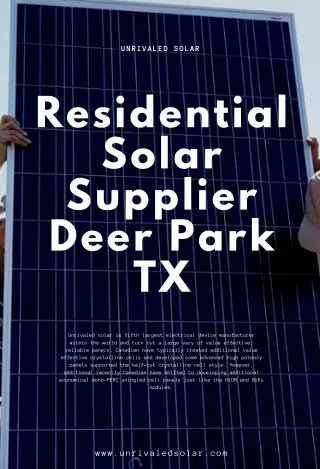 Residential Solar Supplier Deer park TX