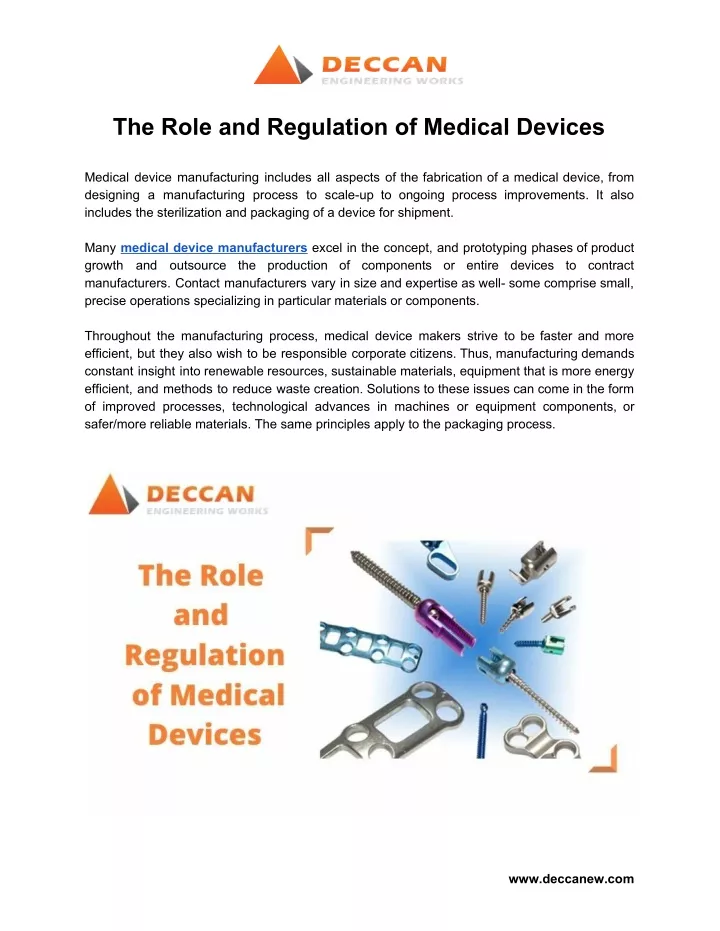 the role and regulation of medical devices