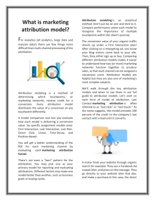 attribution method don t just be on one and stick