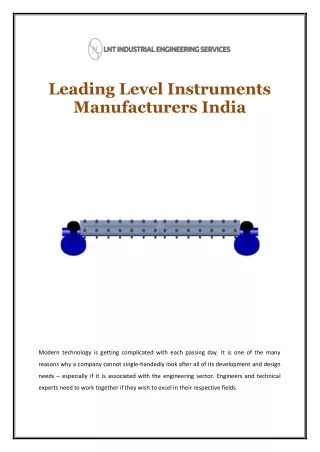 Leading Level Instruments Manufacturers India