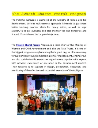 the swasth bharat prerak program