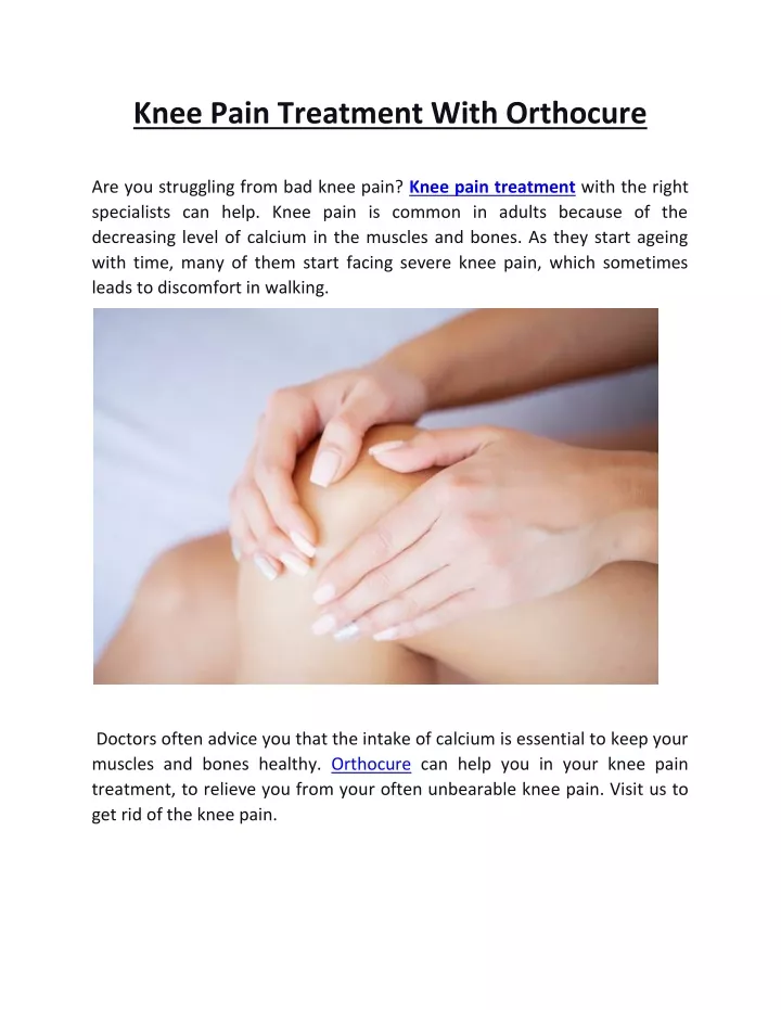 knee pain treatment with orthocure