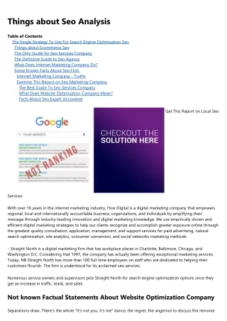 things about seo analysis