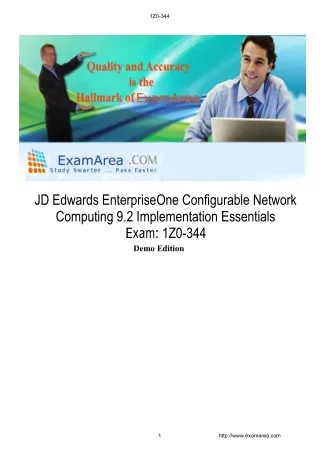 1Z0-344 - JD Edwards EnterpriseOne Configurable Network Computing 9.2 Implementation Essentials
