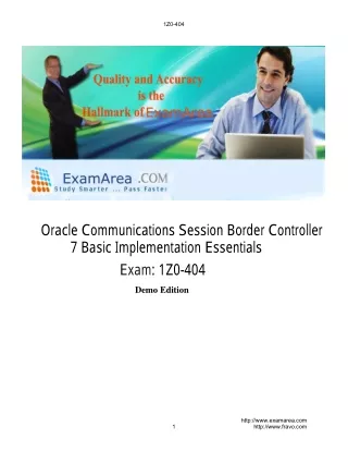 1Z0-404 - Oracle Communications Session Border Controller 7 Basic Implementation Essentials