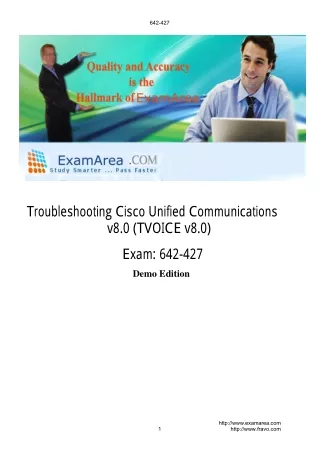 642-427 - Troubleshooting Cisco Unified Communications v8.0 (TVOICE v8.0)