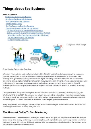 things about seo business