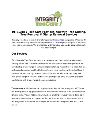 Emergency Tree Care Service - Integrity Tree Care