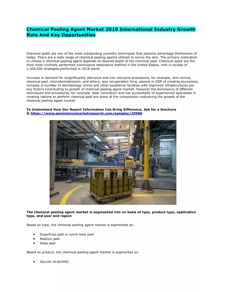 chemical peeling agent market 2019 international